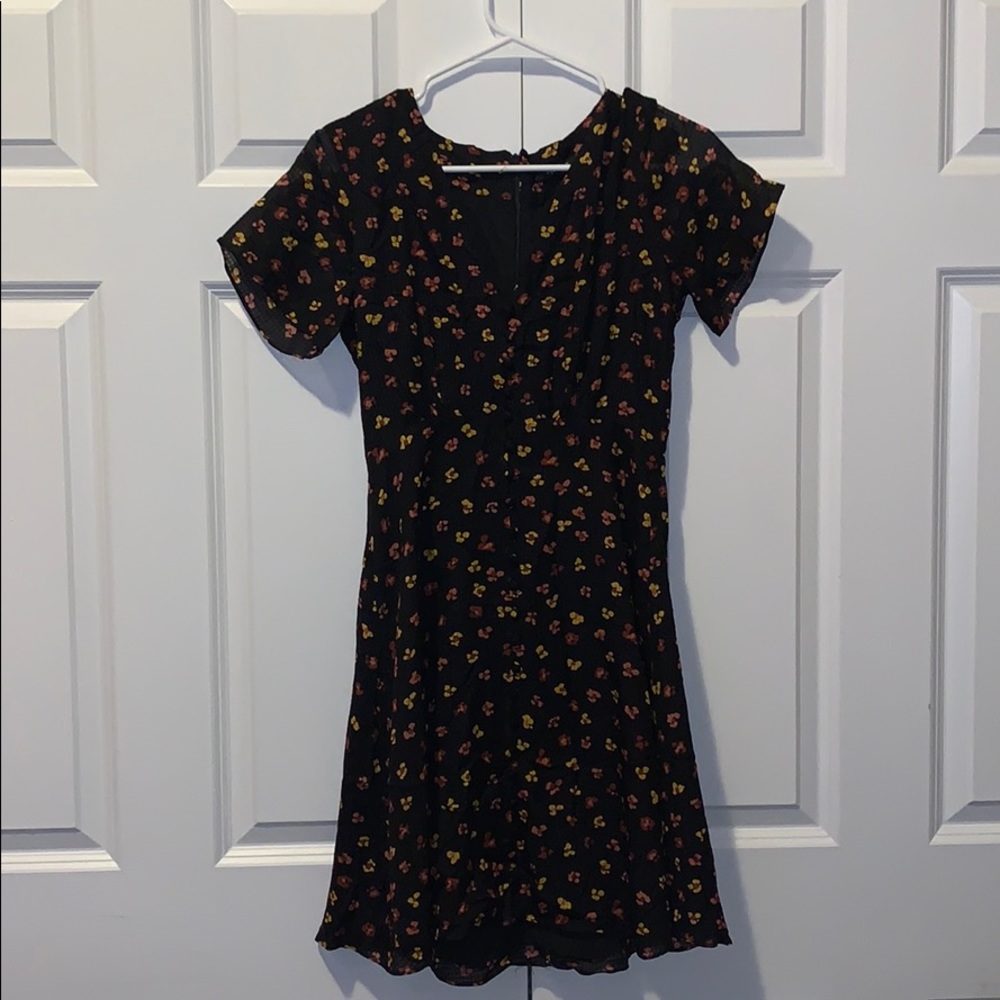 Black floral Madewell dress